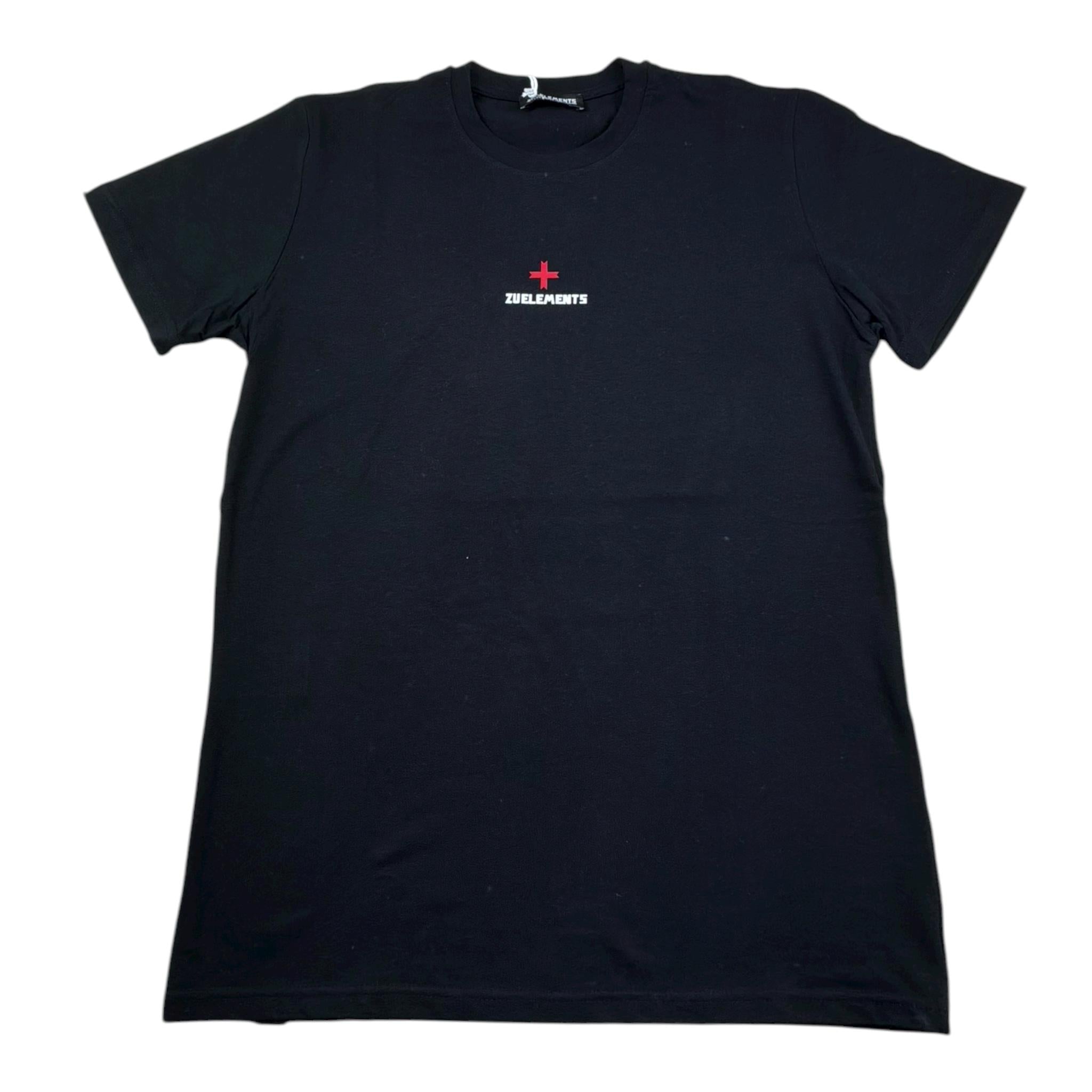 Zu+Elements T-Shirt Girocollo Tinta Unita con Stampa per Bambino ZU1608 NERO ZU+ELEMENTS 