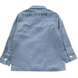 Trussardi Camicia Manica Lunga Tinta Unita con Logo per Neonato TIP26005CA AZZURRO TRUSSARDI 