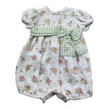 Le Bebe Pagliaccetto Mezza Manica Tinta Unita Fantasia Floreale per Neonata LBG6237 BIANCO LE BEBE 