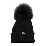 REGINA   cappello tinta unita con pon pon Nero per Neonata 305999N NERO REGINA 