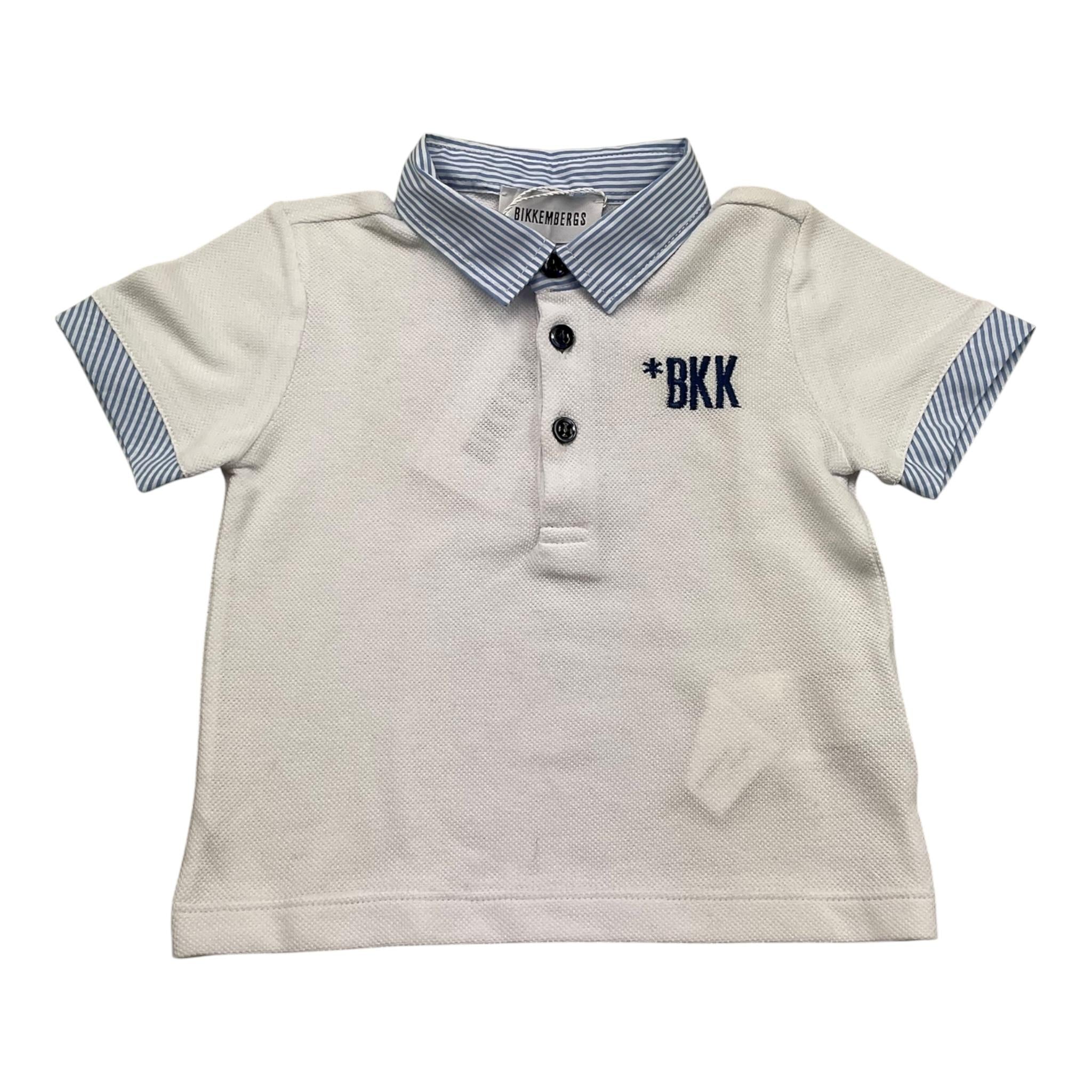 Bikkembergs Polo Mezza Manica Tinta Unita con Colletto In Contrasto per Neonato BK2184 BIANCO BiKKEMBERGS 
