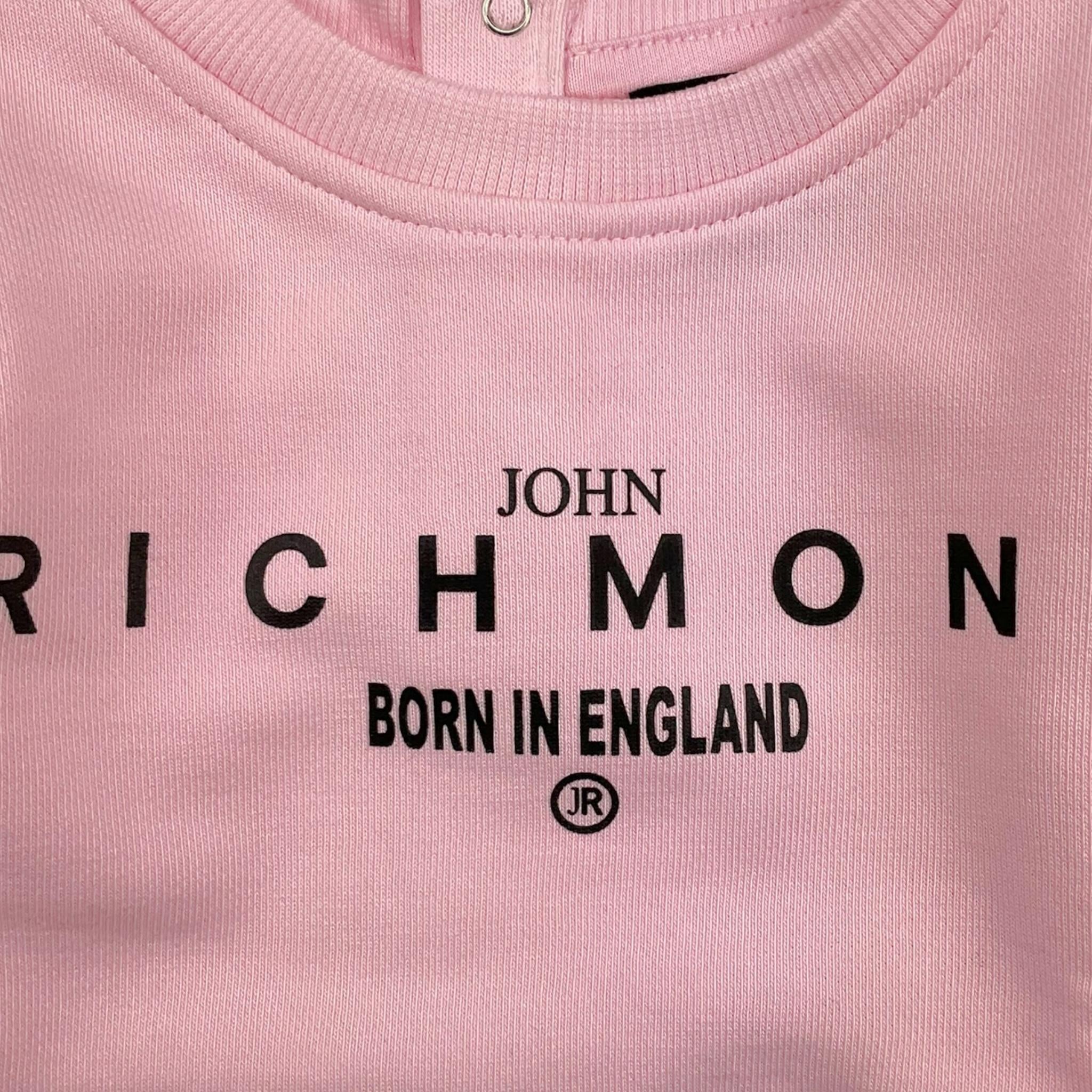 JOHN RICHMOND abito tinta unita girocollo con stampa Rosa per Neonata RIA24004VE ROSA JOHN RICHMOND 