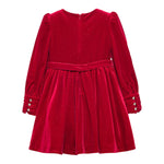 ABEL & LULA abito in velluto tinta unita con cintura Rosso per Bambina 5536 ROSSO ABEL & LULA 