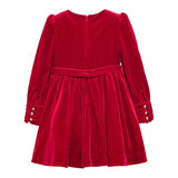 ABEL & LULA abito in velluto tinta unita con cintura Rosso per Bambina 5536 ROSSO ABEL & LULA 