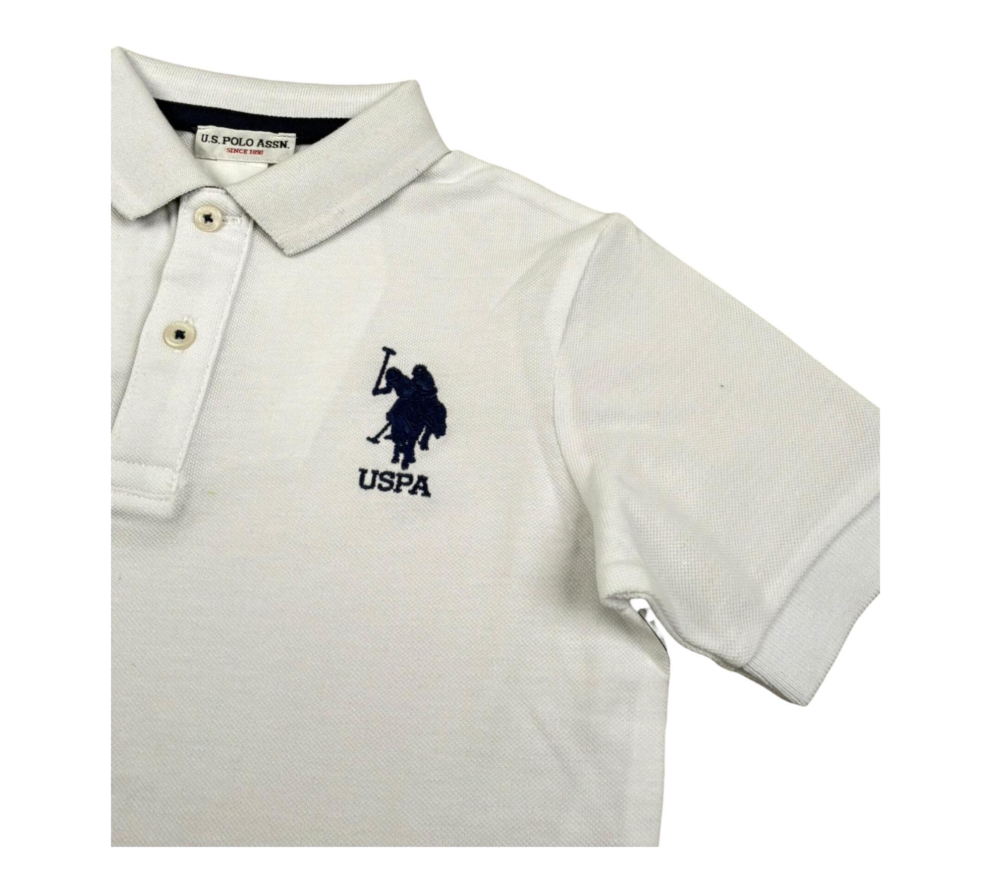 U.S. Polo Assn Polo Mezza Manica Tinta Unita con Logo per Bambino US41597 BIANCO U.S. POLO ASSN 