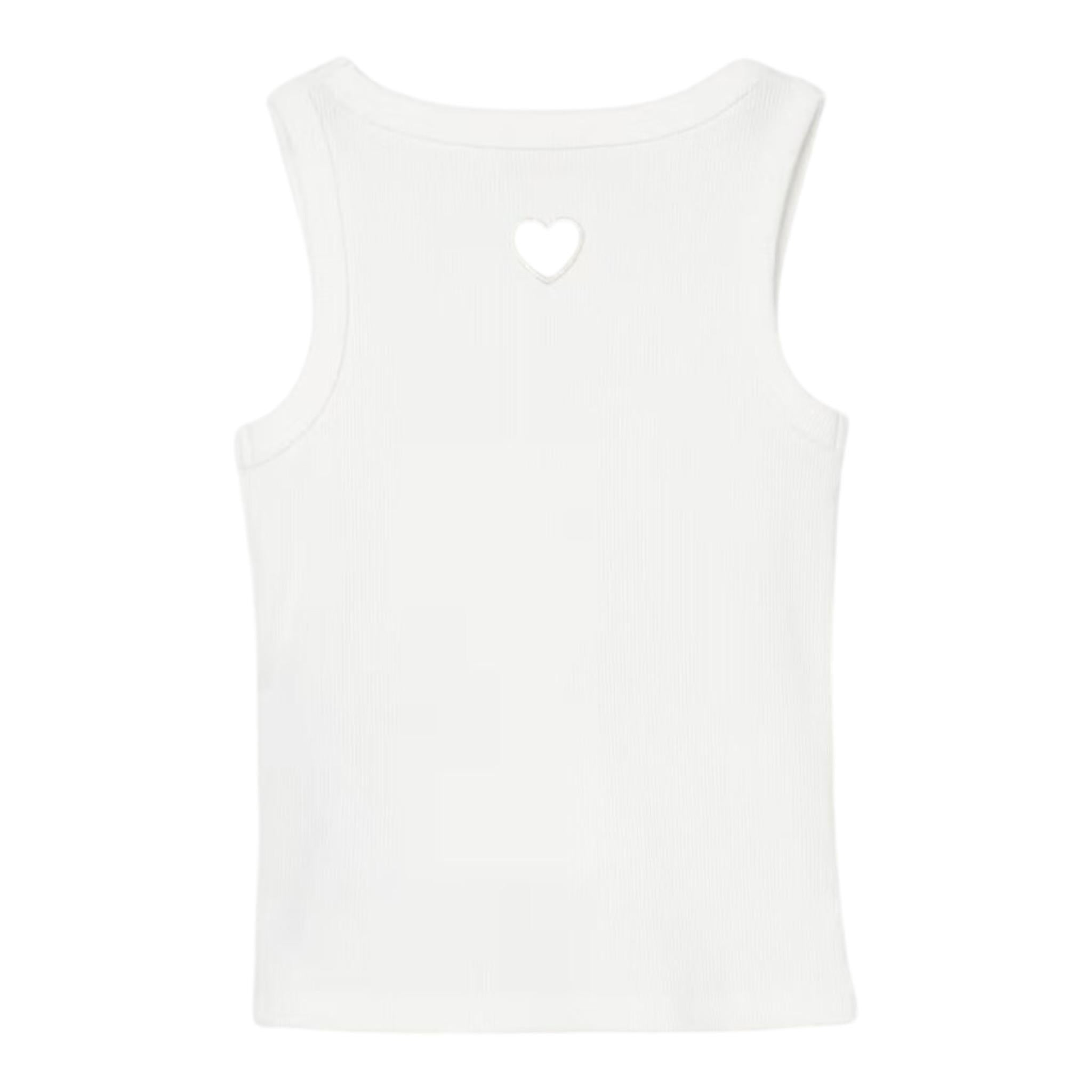 Liu Jo Canotta Tinta Unita con Traforo A Forma di Cuore per Bambina GA5199XXX BIANCO LIU JO 