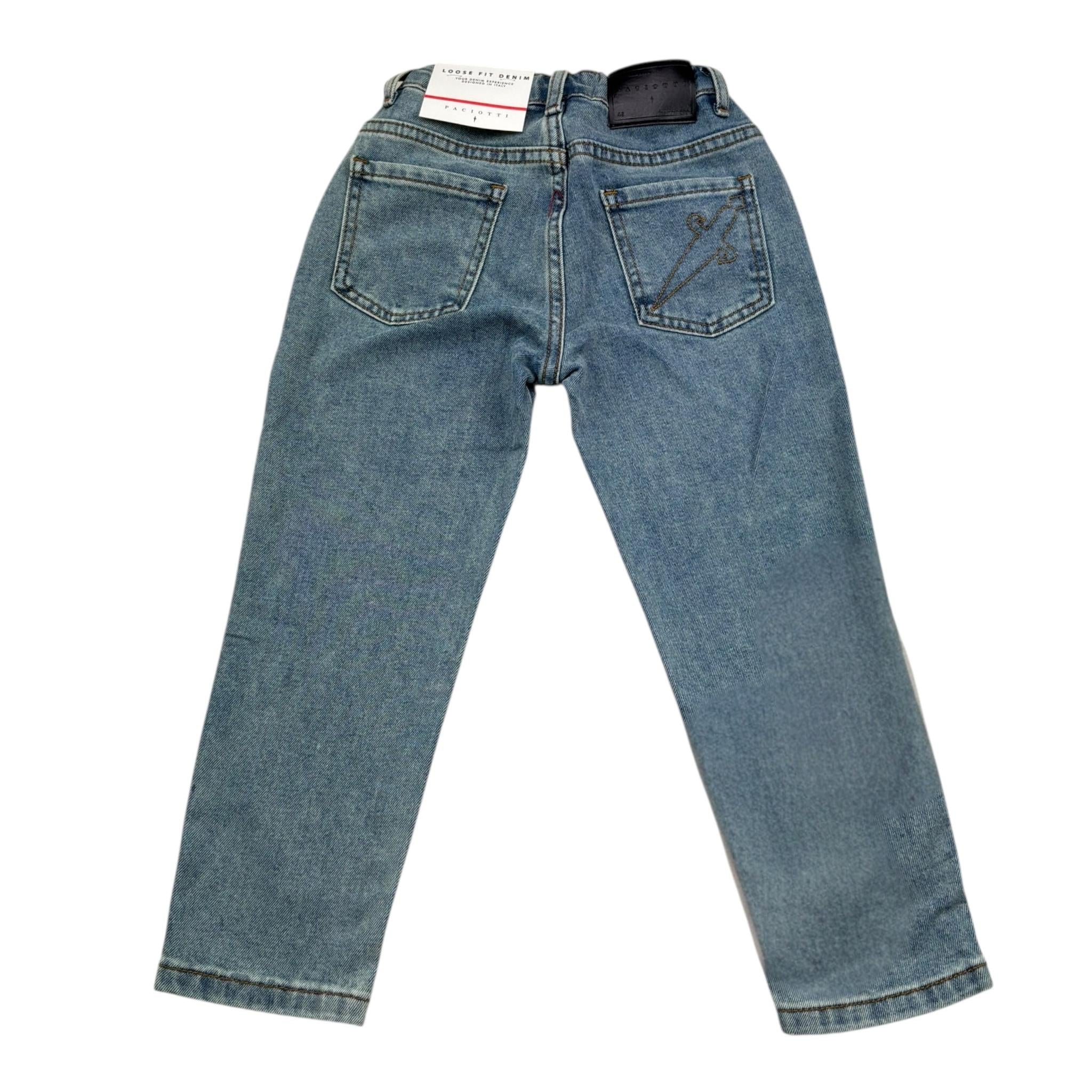 Cesare Paciotti Jeans Tinta Unita con Girovita Regolabile per Bambino PTP5162BX AZZURRO CESARE PACIOTTI 