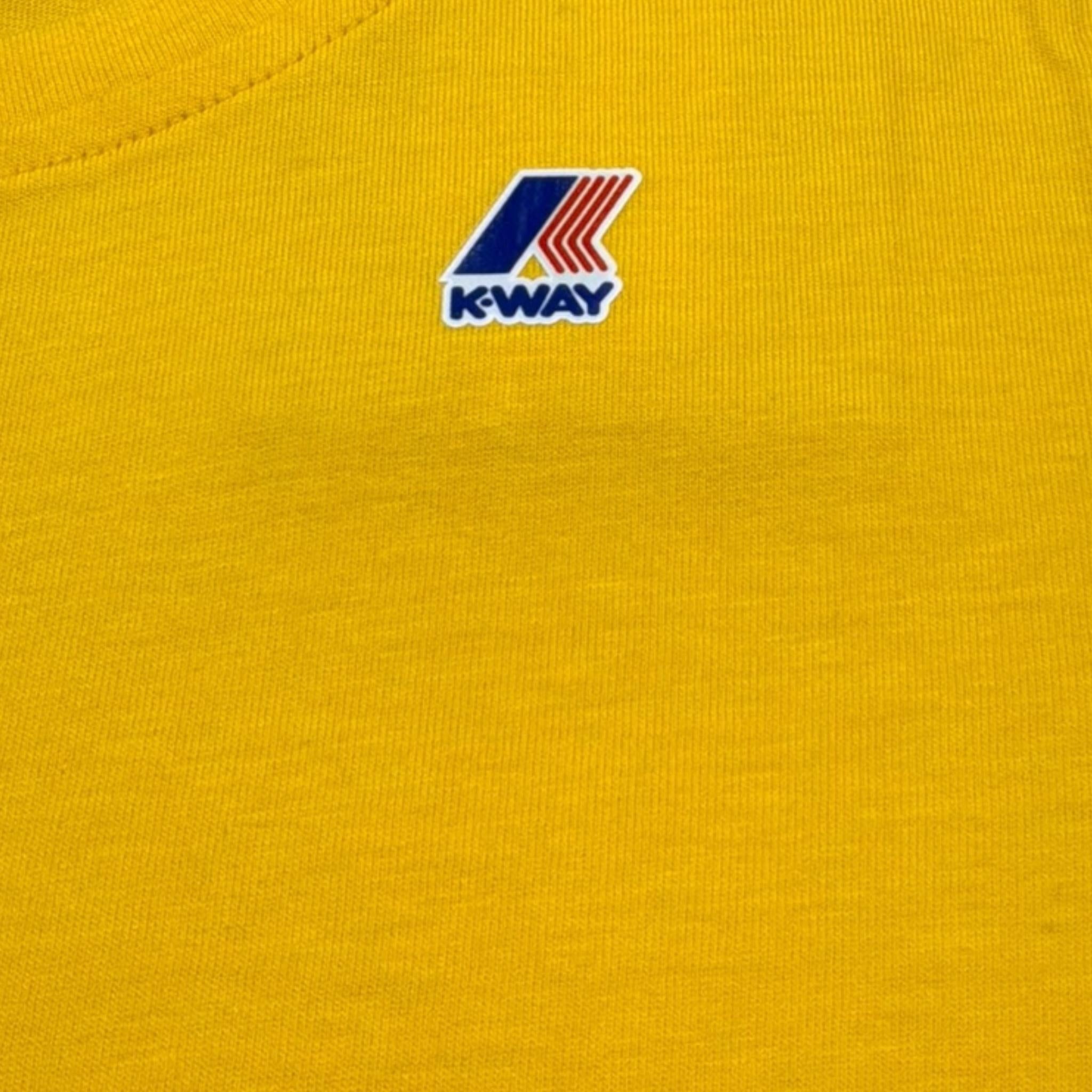 K-Way T-Shirt Girocollo Tinta Unita con Logo per Bambino K4114WWX GIALLO K-WAY 