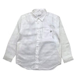 Dondup Camicia Tinta Unita Con Taschino Bianco Per Bambino
