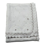 Marlu' Coperta Tinta Unita con Ricami per Neonata EP1280 BIANCO MARLU' 