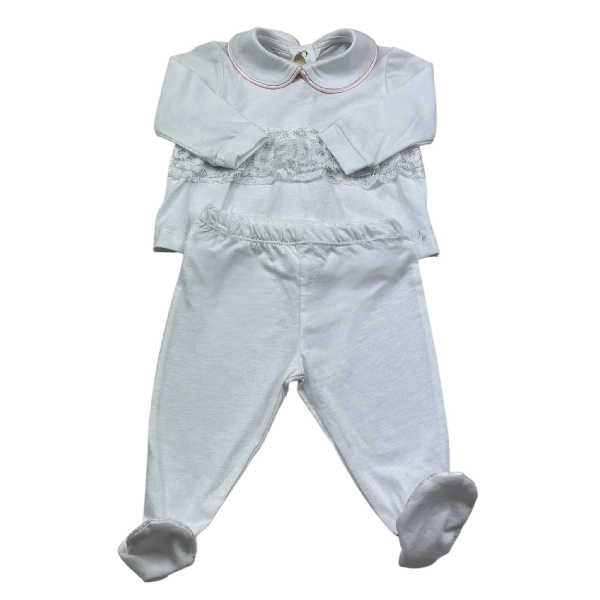 Isabel & Martinez Completo 2 Pezzi Shirt-Ghettina Tinta Unita per Neonata IM25N436 BIANCO ISABEL & MARTINEZ 