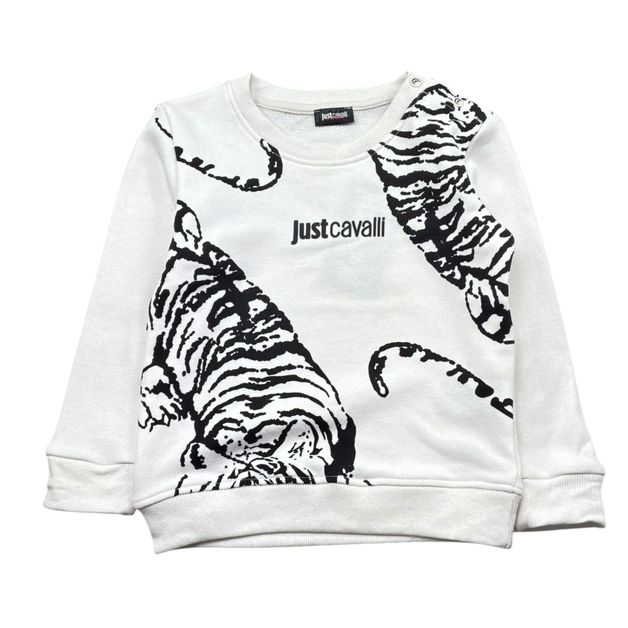 Just Cavalli Felpa Tinta Unita Girocollo con Stampa per Neonato JIP26128FE BIANCO JUST CAVALLI 