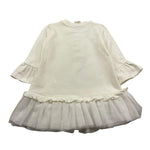 MONNALISA abito girocollo tinta unita con tulle Panna per Neonata 19D913 PANNA MONNALISA 