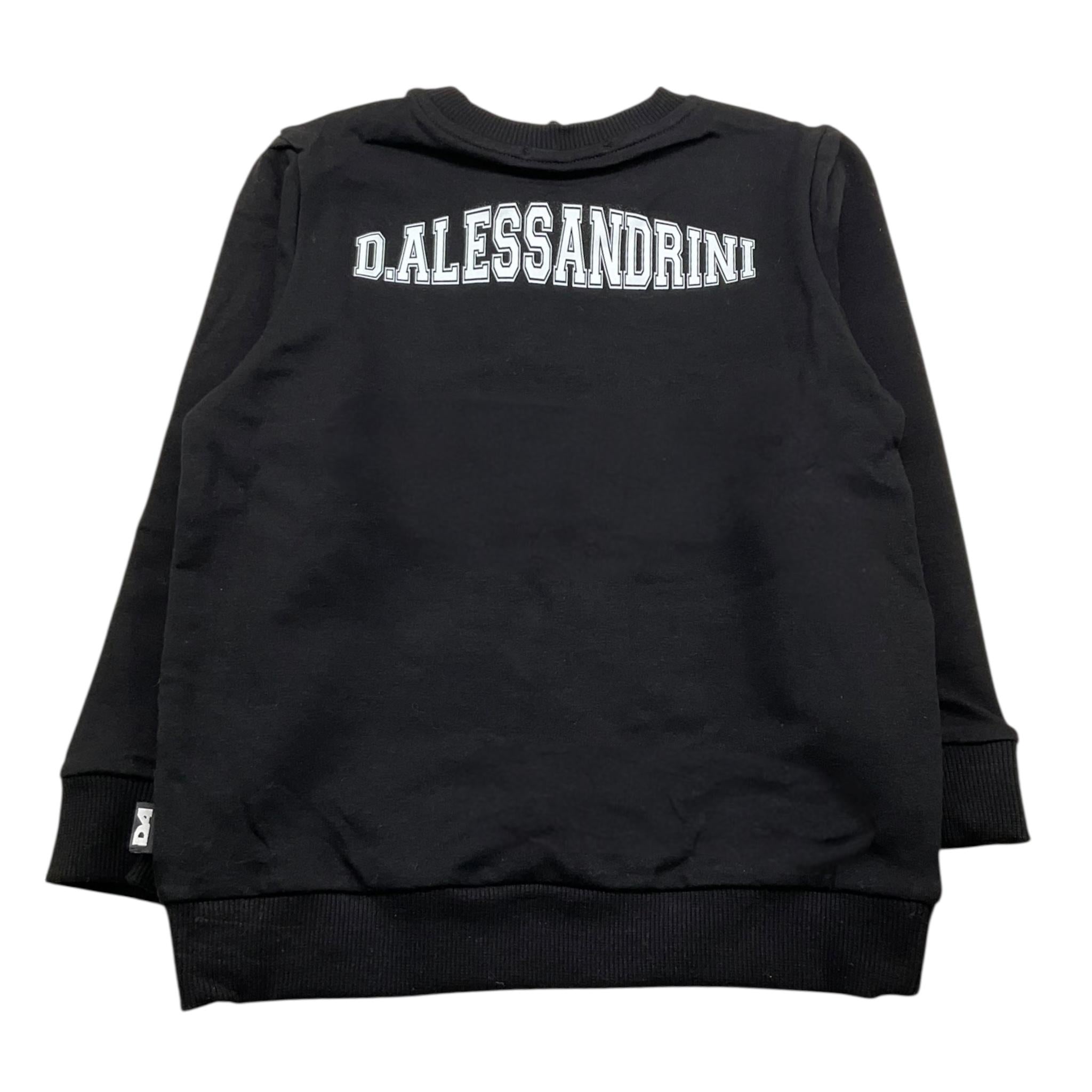 DANIELE ALESSANDRINI felpa girocollo tinta unita con stampa Nero per Neonato 1291F00032XXX NERO DANIELE ALESSANDRINI 