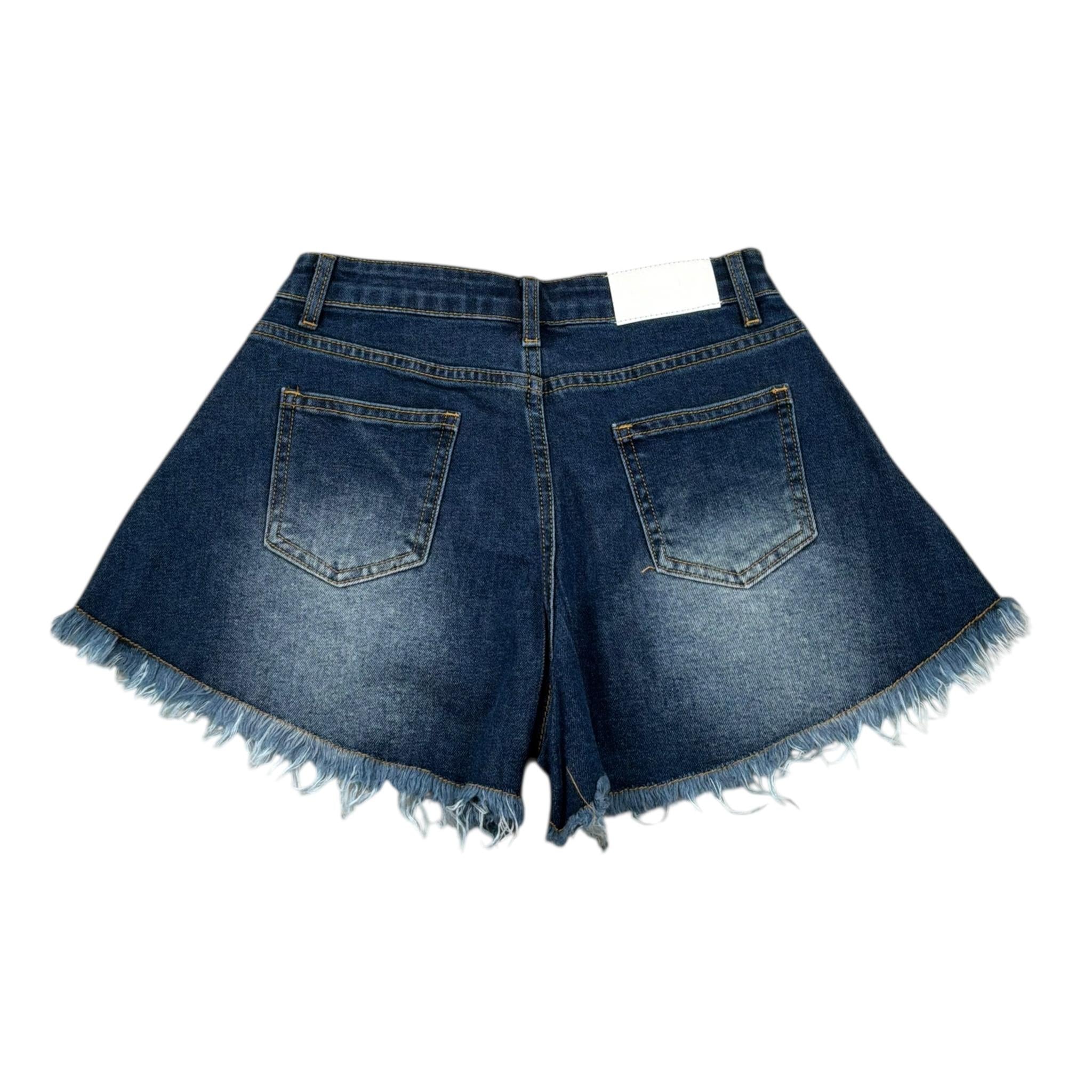 Gaelle Short In Denim Tinta Unita con Brillantini per Bambina 2746SD00310 BLU GAELLE 