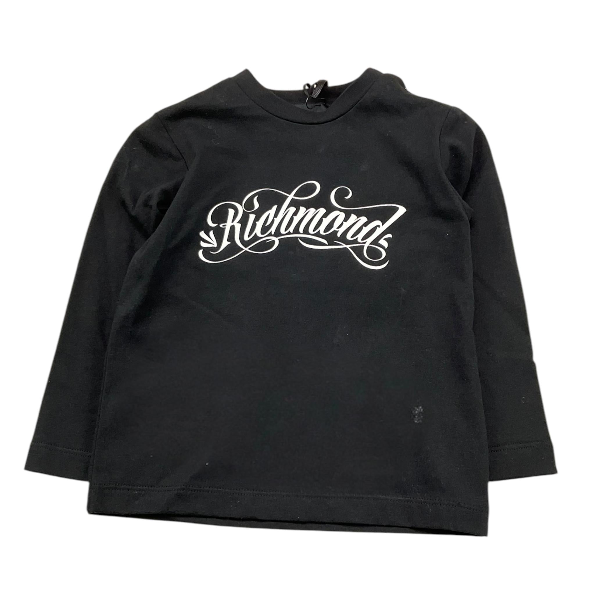 JOHN RICHMOND shirt girocollo tinta unita con stampa Nero per Neonato RIA25032TS NERO JOHN RICHMOND 