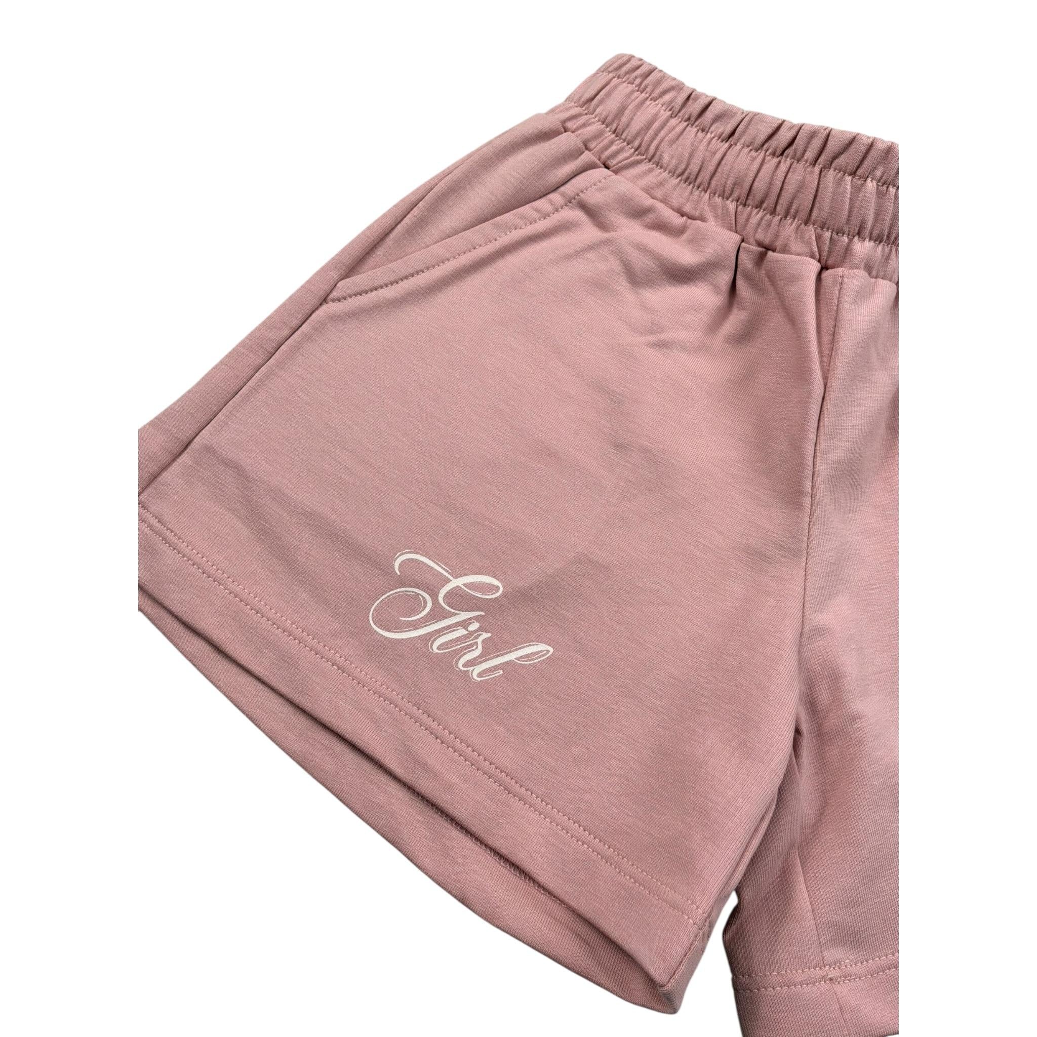 Vicolo Short In Felpa Tinta Unita con Stampa per Bambina 3146SF002711 ROSA VICOLO 
