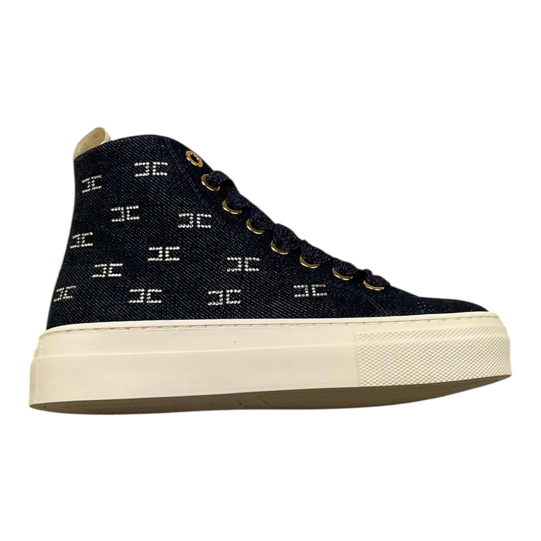 ELISABETTA FRANCHI sneakers tinta unita in denim con suola in contrasto Blu per Bambina F4A9E0107 BLU ELISABETTA FRANCHI 