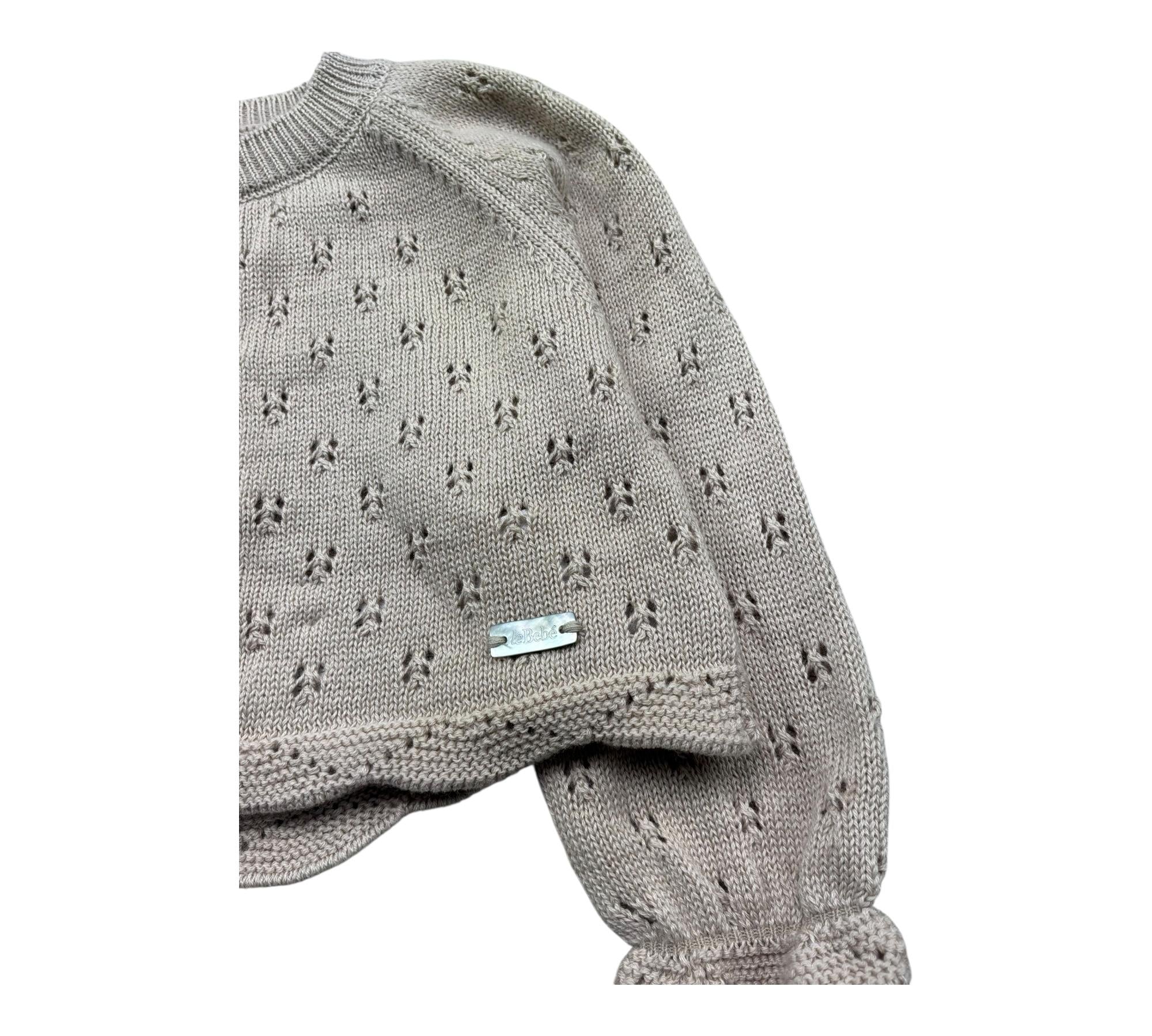 Le Bebe Coprispalle Tinta Unita con Traforato per Neonata LBG6269 BEIGE LE BEBE 