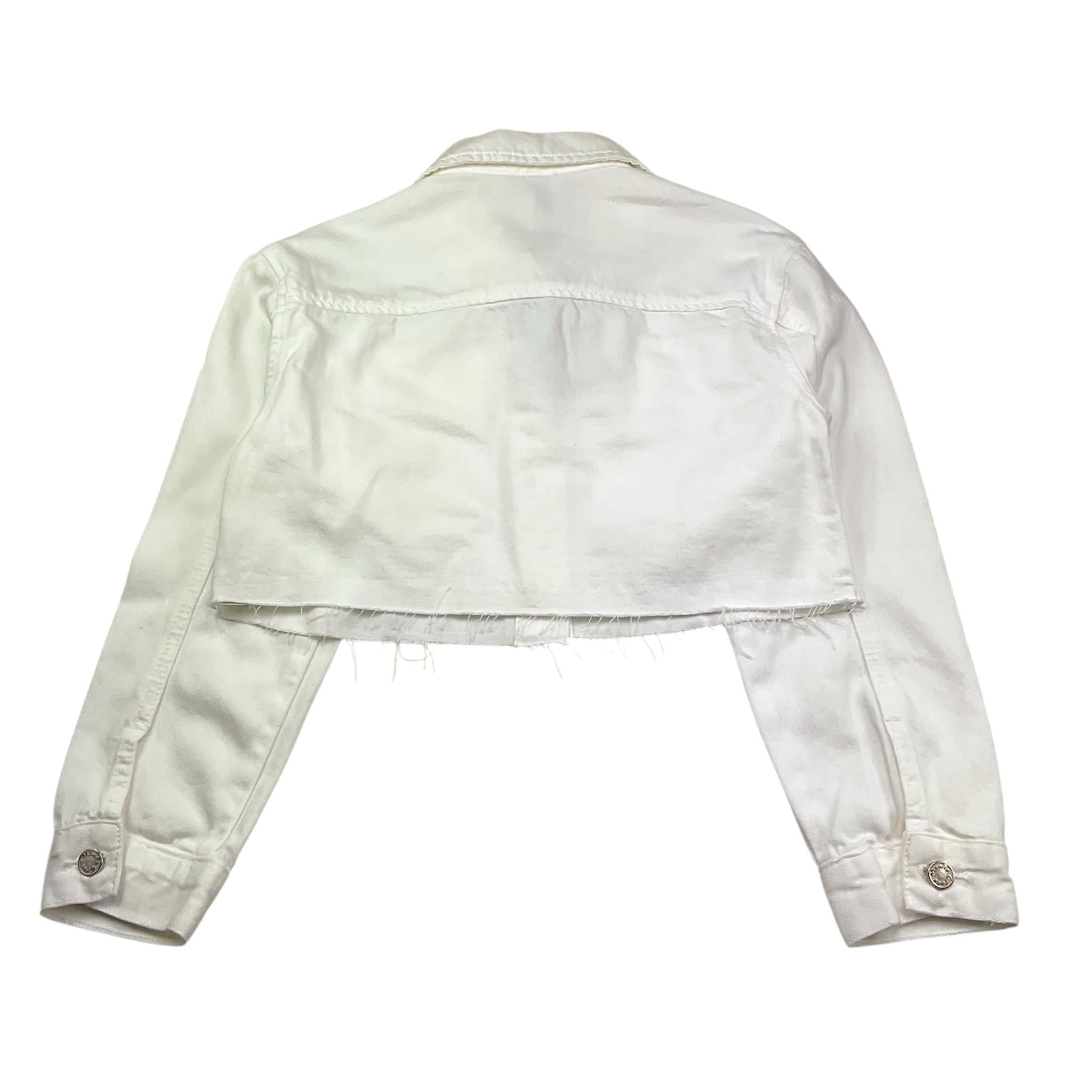 Manila Grace Giubbino Tinta Unita In Denim per Bambina MG2051 BIANCO MANILA GRACE 