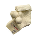 CND calzini tinta unita con pon pon Panna per Neonato 928594 PANNA CND 