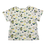 Carre'Ment Beau T-Shirt Girocollo Tinta Unita Con Stampe Pesci Bianco Per Neonato