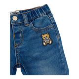 MOSCHINO jeans tinta unita con elastico in vita Blu per Neonato MUP059XX BLU MOSCHINO 