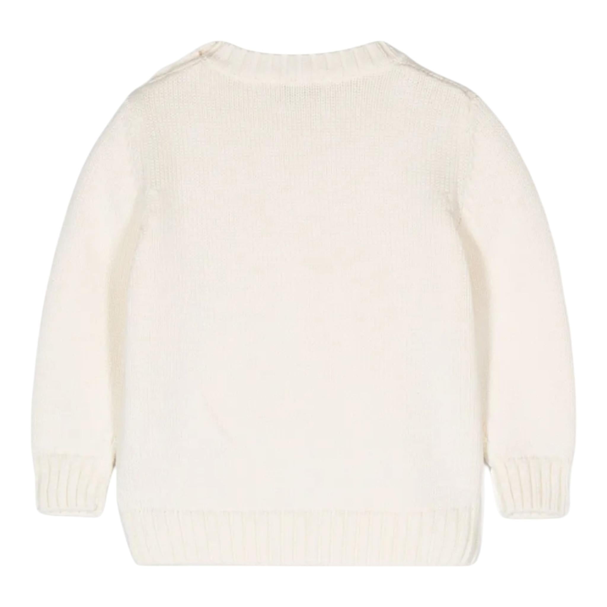 IL GUFO maglia tinta unita con ricami Panna per Neonato A24MA451EM109 PANNA IL GUFO 