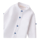 Minibanda Camicia Manica Lunga Tinta Unita Collo Coreano per Neonato 3B603 BIANCO MINIBANDA 
