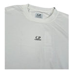C.P. Company T-Shirt Girocollo Tinta Unita con Logo per Bambino CUM00I BIANCO C.P. COMPANY 