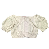 Vicolo Top Camicia Mezza Manica Tinta Unita Bianco Per Bambina