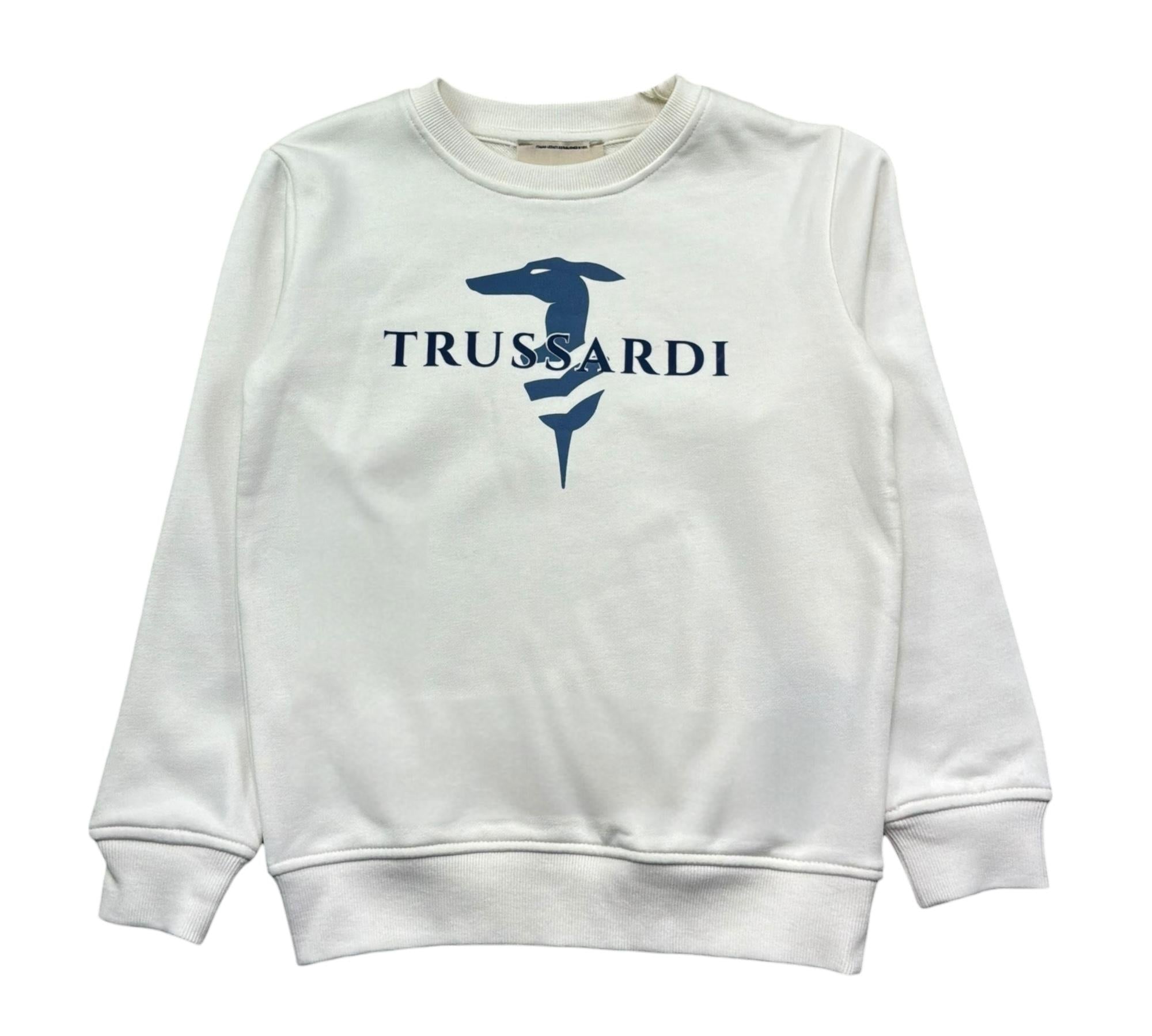 Trussardi Felpa Chiusa Girocollo Tinta Unita con Stampa per Bambino TBP26036FE PANNA TRUSSARDI 