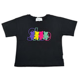 Shoe T-Shirt Girocollo tinta unita con Logo Nero per Bambina SHSS25G18 NERO SHOE 