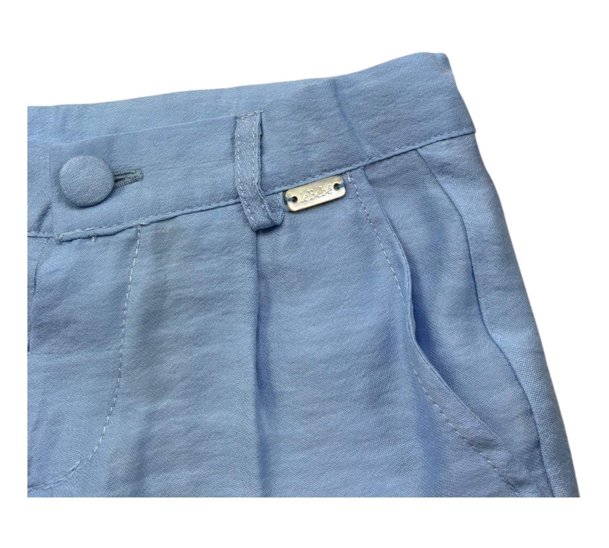 Le Bebe Bermuda Tinta Unita con Girovita Regolabile per Neonato LBB5382 AZZURRO LE BEBE 