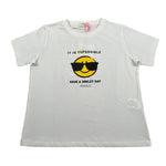 Vicolo T-Shirt Girocollo tinta unita con Stampa Panna per Bambina 3146M0753 PANNA VICOLO 