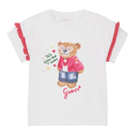 Guess T-Shirt Girocollo Tinta Unita con Stampa per Bambina K4RI12K6YW4 BIANCO GUESS 