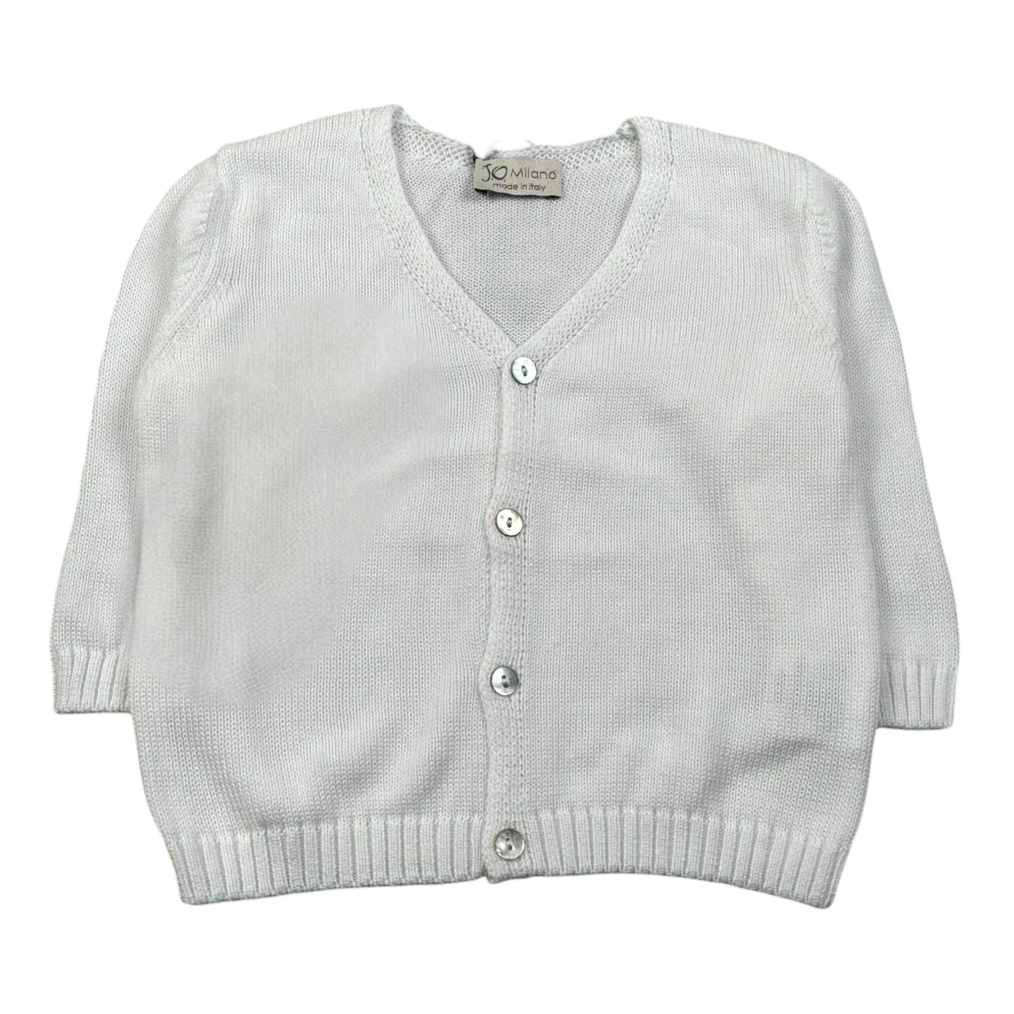 J.O. Milano Cardigan Tinta Unita Scollo A V per Neonato 573Z2 BIANCO J.O. MILANO 