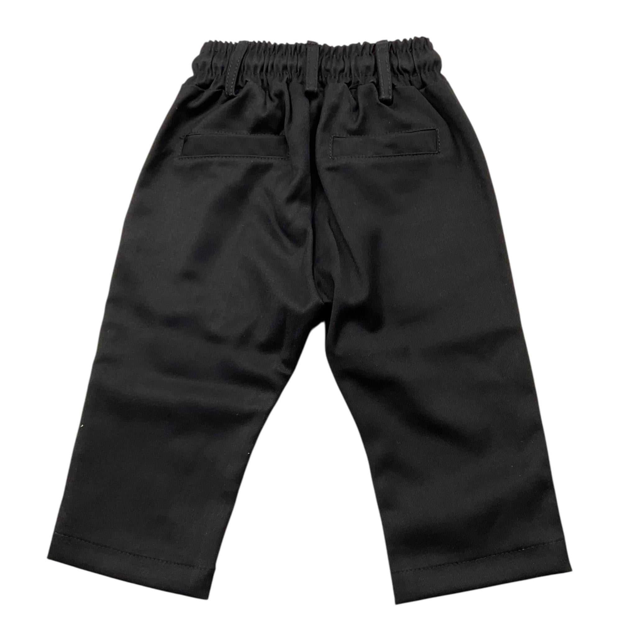 NEVER TOO pantalone tinta unita con elastico in vita Nero per Neonato NT2203N NERO NEVER TOO 