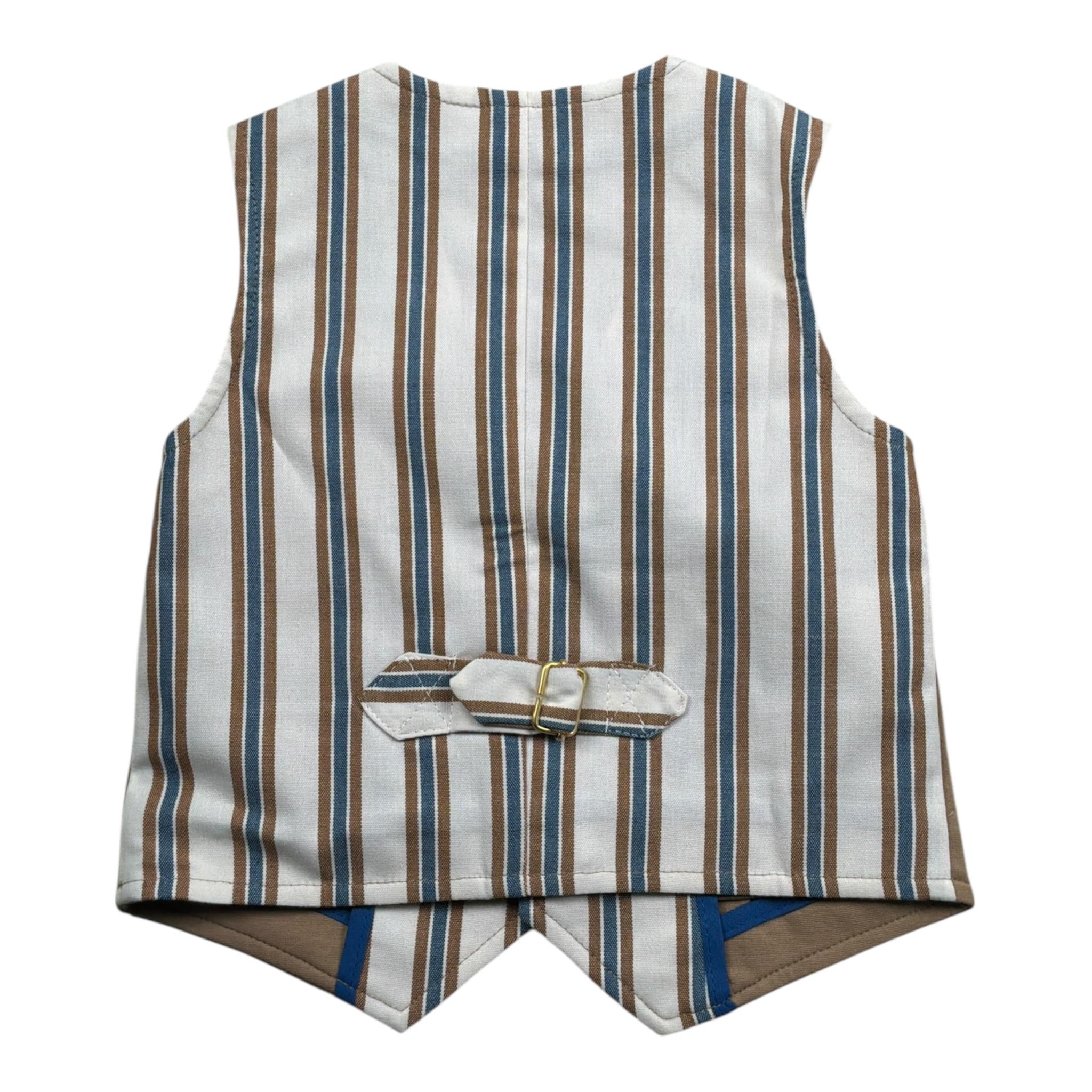 Daniele Alessandrini Gilet tinta unita con Fantasia A Righe Beige per Neonato 1296B0824 BEIGE DANIELE ALESSANDRINI 