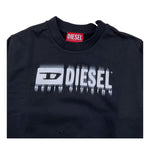 DIESEL felpa chiusa girocollo tinta unita con logo Nero per Bambino J02040 NERO DIESEL 