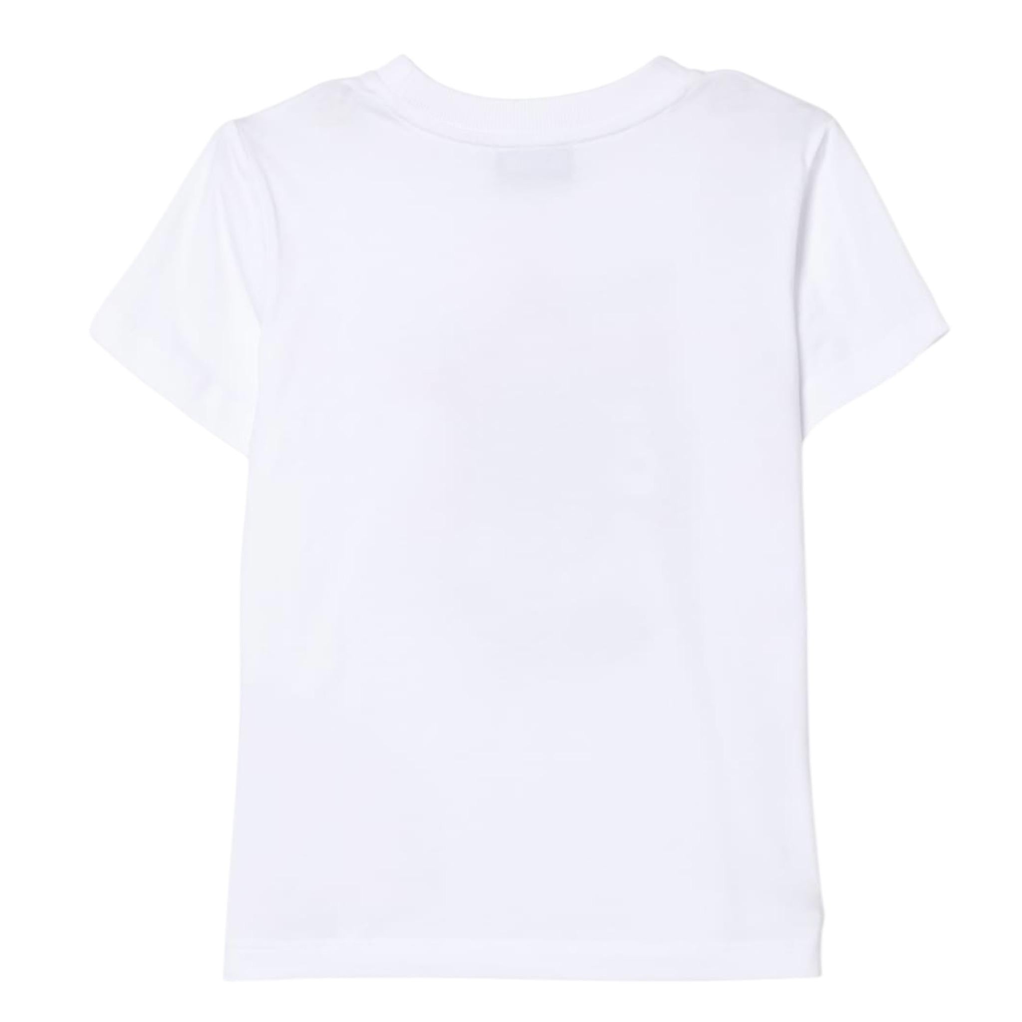 Moschino T-Shirt Girocollo tinta unita Cn Logo Bianco per Bambino HXM04K BIANCO MOSCHINO 