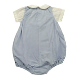 La Stupenderia Pagliaccetto Bicolore con Colletto per Neonata TBTT57 AZZURRO LA STUPENDERIA 