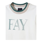 Fay Felpa Tinta Unita con Profili In Contrasto per Bambino FW4P30 BIANCO FAY 