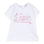 Monnalisa T-Shirt Tinta Unita Girocollo con Stampa  per Bambina 39C604 BIANCO MONNALISA 