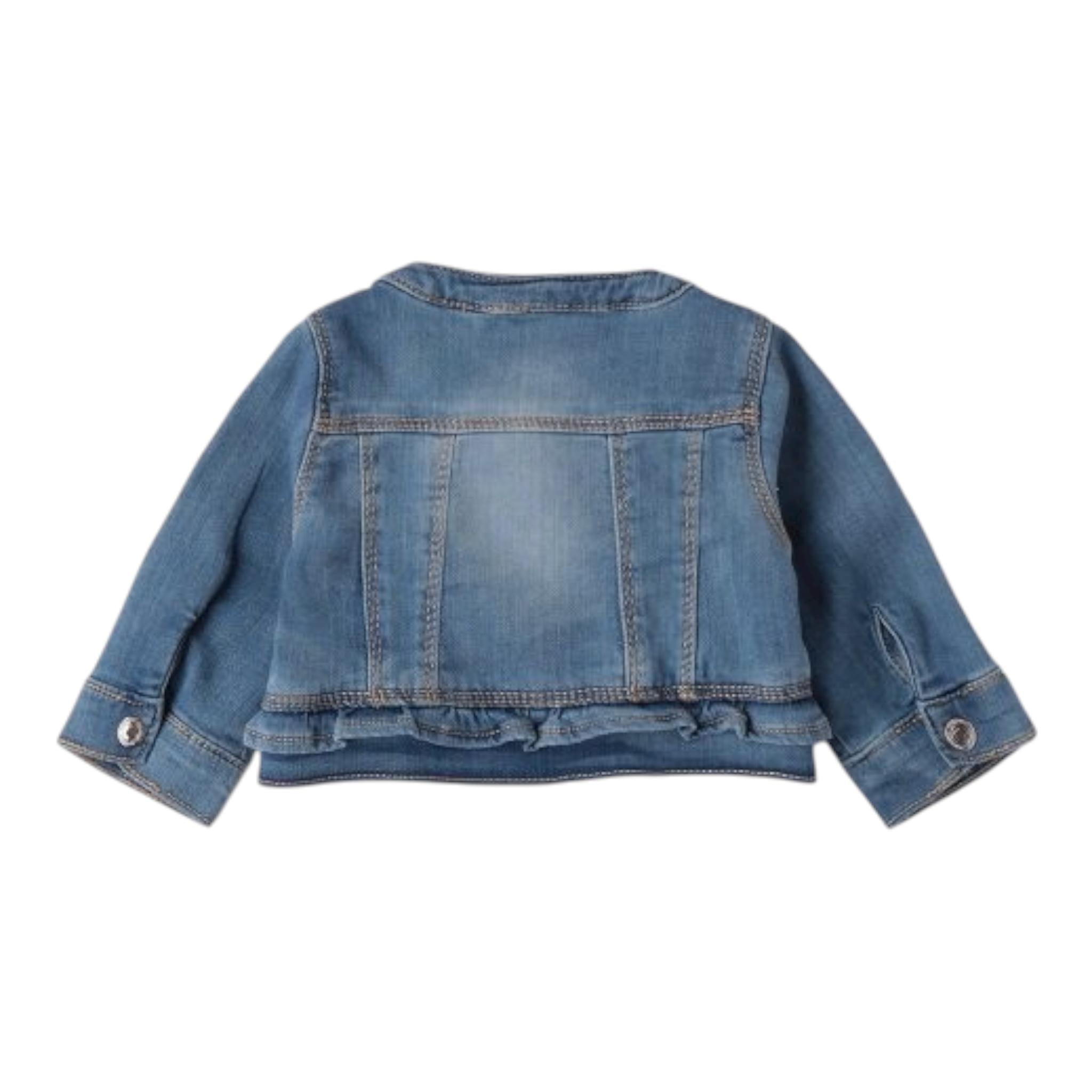 Minibanda Giubbino In Denim Tinta Unita per Neonata 3B756 BLU MINIBANDA 