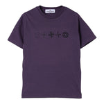 Stone Island T-Shirt Girocollo Tinta Unita con Logo per Bambino K1S16210001 VIOLA STONE ISLAND 
