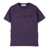 Stone Island T-Shirt Girocollo Tinta Unita con Logo per Bambino K1S16210001 VIOLA STONE ISLAND 