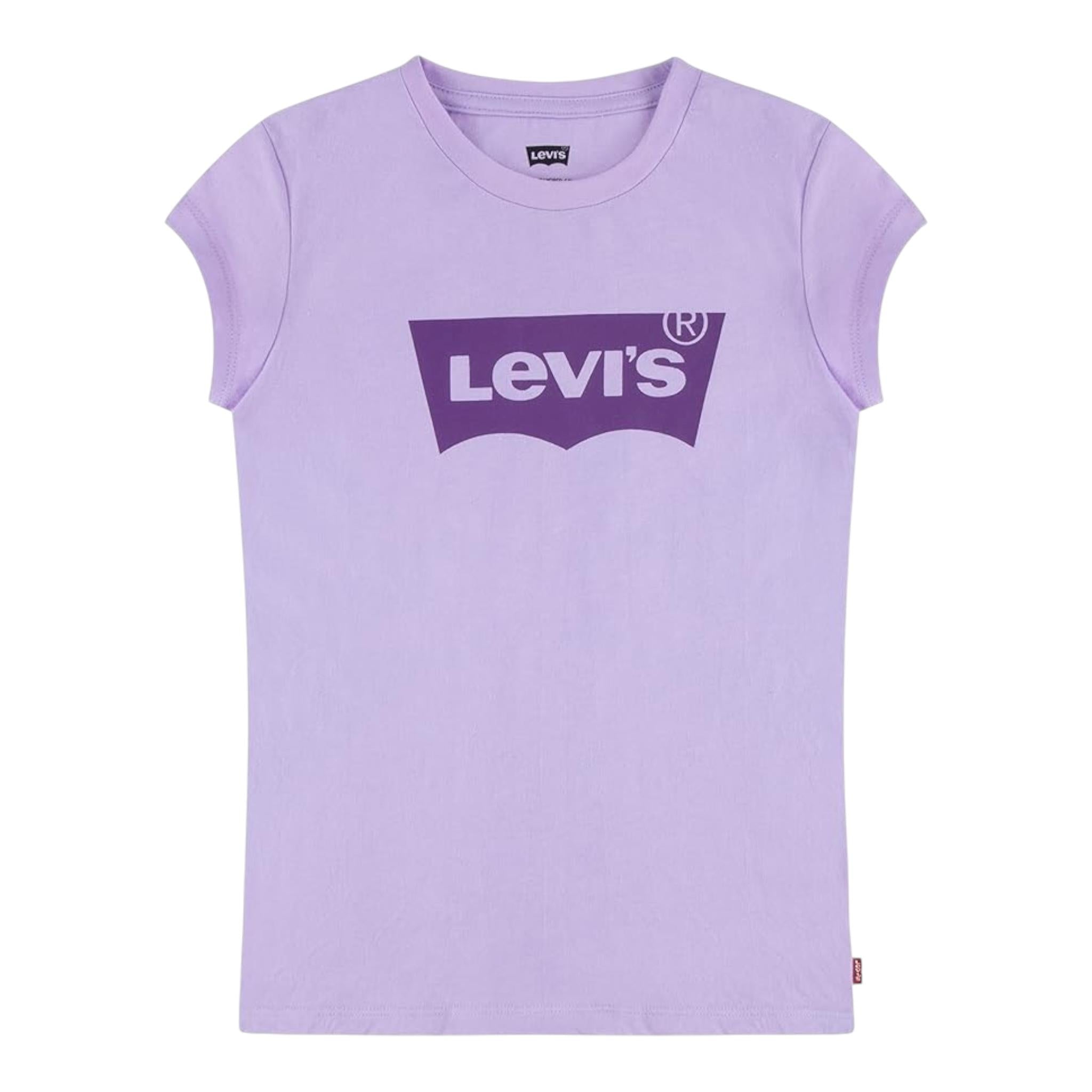 Levi'S T-Shirt Tinta Unita Girocollo con Stampa per Bambina 4E4234 LILLA LEVI'S 