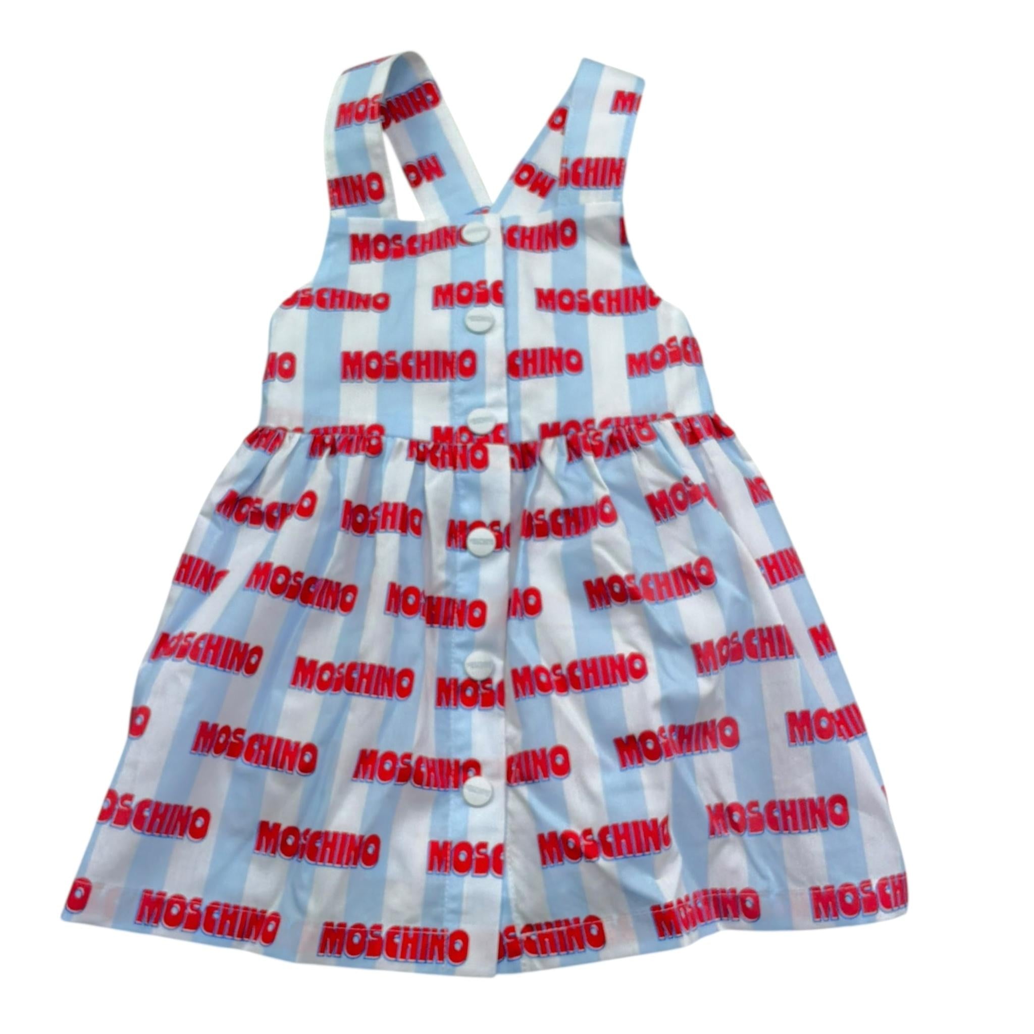 Moschino Abit Tinta Unita Fantasia A Righe per Neonata MDV0DD BIANCO/AZZURRO MOSCHINO 