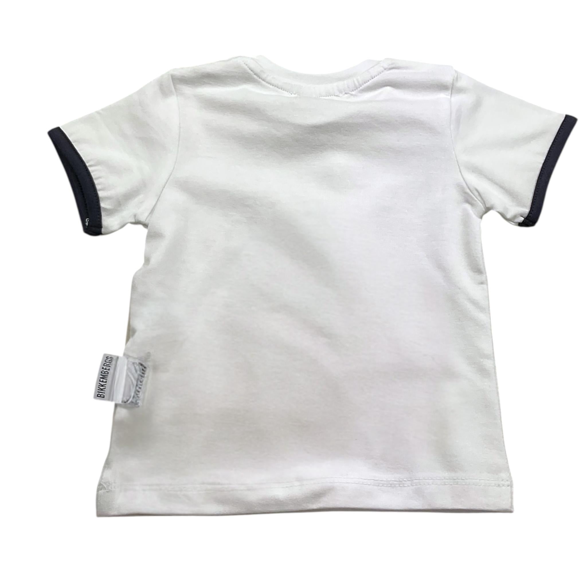 Bikkembergs T-Shirt Tinta Unita con Stampa per Neonato BK3433 BIANCO BiKKEMBERGS 